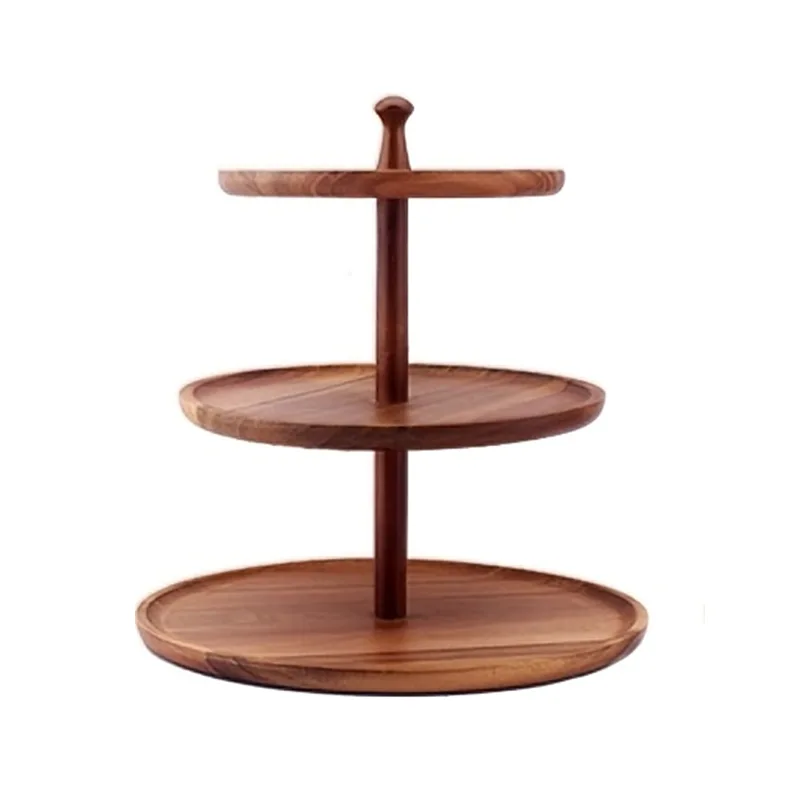 Pakopinė medinė desertų lentyna